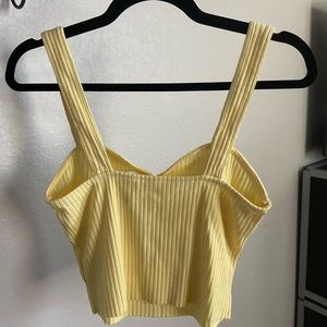 Yellow Crop Top with Heart Neckline